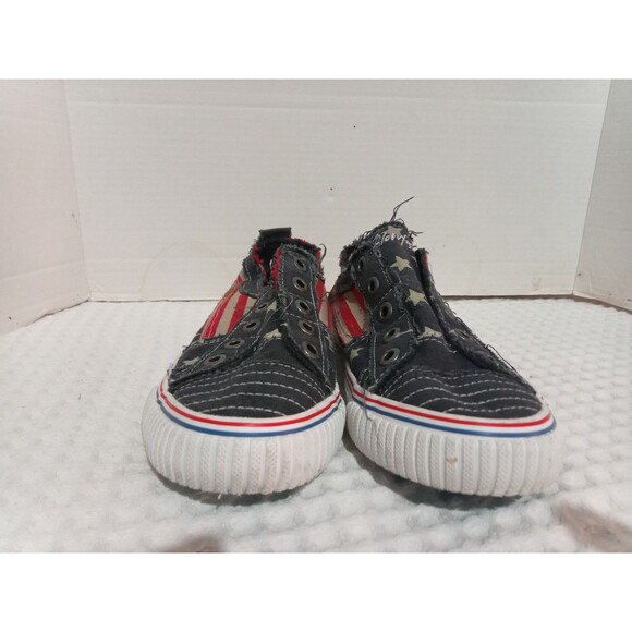 BLOWFISH MALIBU Shoes Size 8 Distressed Red White Blue Stars Stripes Slip On - Picture 2 of 6